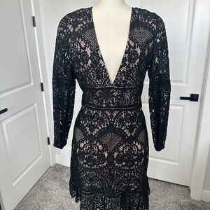 Elegant Black Lace Dress